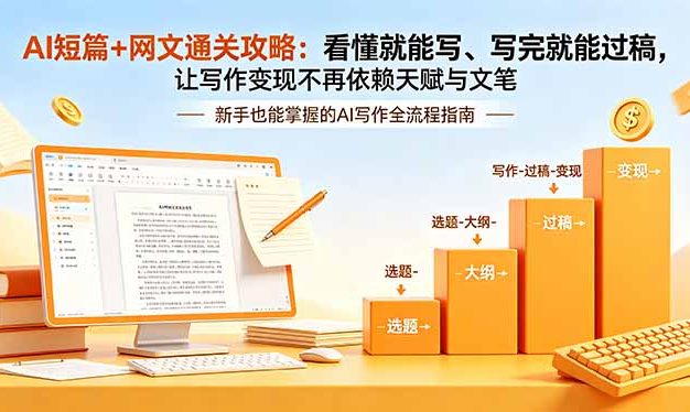 AI短篇+网文通关攻略-更新4月：看懂就能写、写完就能过稿，让写作变现不再依赖天赋与文笔