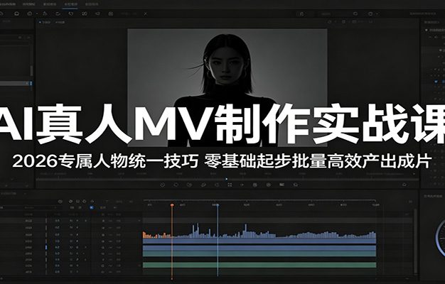 AI真人MV制作实战课：2026专属人物统一技巧，零基础起步批量高效产出成片